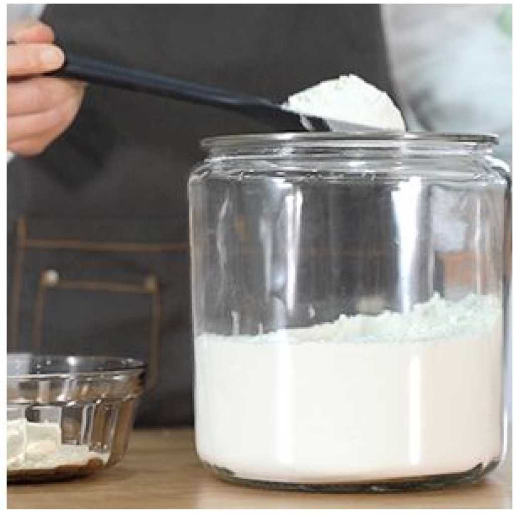 15L Airtight Glass Sweet Cookie Candy Jar Cereal Food Storage Container- Clear.