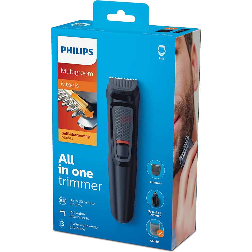 Philips Multigroom Series 3000 6-In-1 Cordless Trimmer Hair Clipper - Mg3710/13