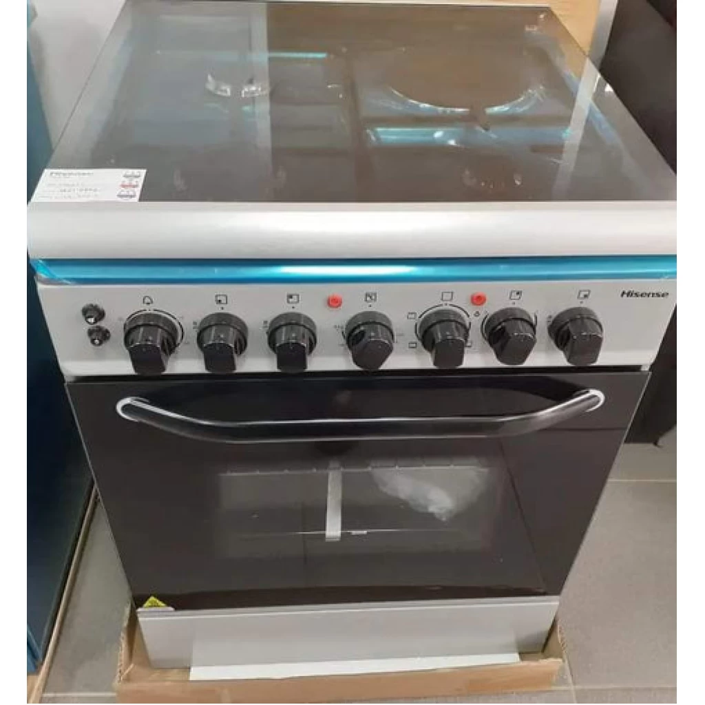 Hisense Cooker 3-Gas Burners And 1-Electric Plate 60x60cm HF631GEES, Auto Ignition, Flame Failure Protection