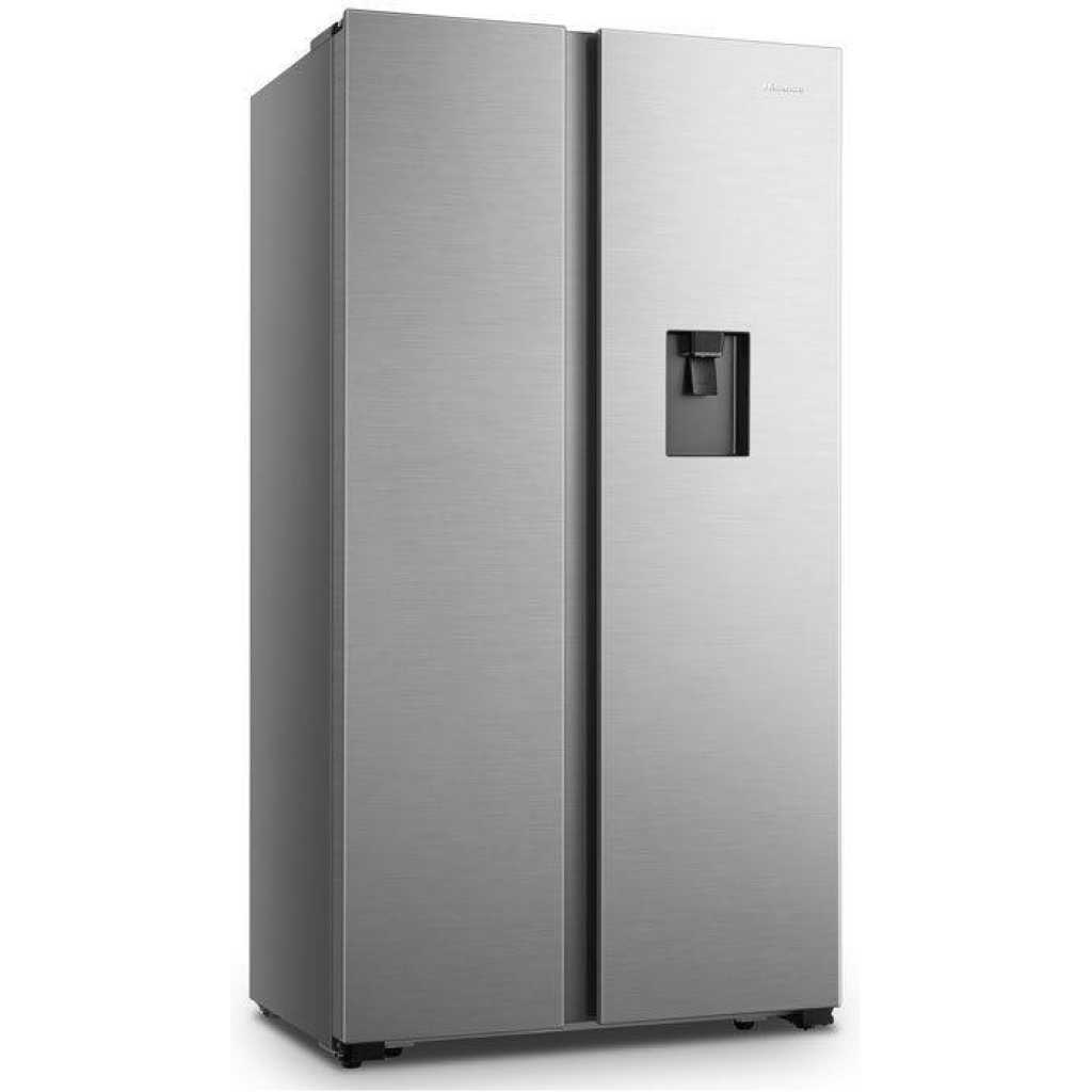 Hisense 670L Side-by-side Refrigerator with Dispenser RC-67WS4SB1 Refrigerator, Auto Defrost - Silver