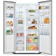 Hisense 670L Side-by-side Fridge With Dispenser RC-67WS4SB1; Auto Defrost, Multi-Air Flow System Refrigerator - Silver