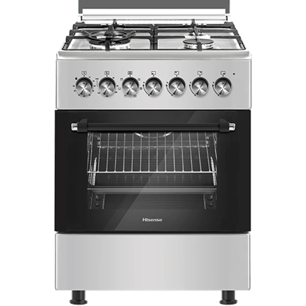 Hisense Cooker 3-Gas Burners And 1-Electric Plate 60x60cm HF631GEES, Auto Ignition, Flame Failure Protection