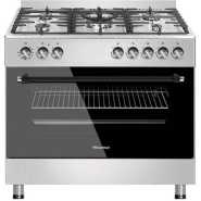 Hisense Cooker 90x60cm 4-Gas Burners And 2-Electric Plate HF942GEES, Auto Ignition, Flame Failure Protection, Grill, Rotisserie - Inox