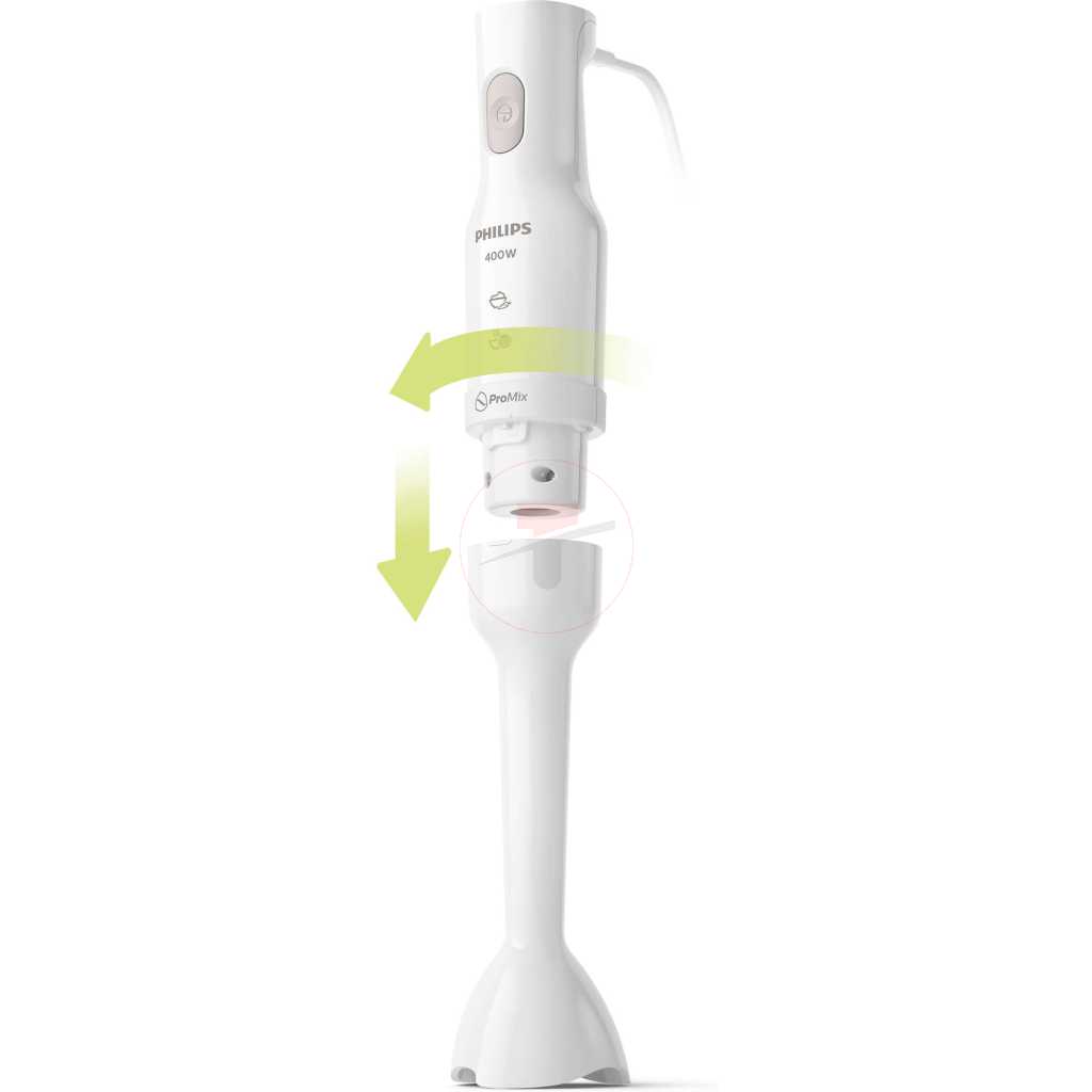 Philips ProMix Hand Blender 3000 Series, 400W Motor, Beaker Included, Compact, White, Plastic, (HR2520/01)