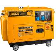 INGCO Silent Diesel Generator 5000W GSE50001, Single Phase - Yellow