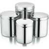 Stainless Steel Deep Tins With Lids (Set of 4) -(Capacity of 3 L, 2.5 L, 1.8 L, 1.25 L) - Vertical Storage Container - Silver