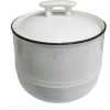 Round Ceramic Spice Sugar Bowl Dish - White