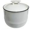 Round Ceramic Spice Sugar Bowl Dish - White
