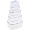 5 Piece Airtight Food Storage Containers Tins With Lids,Multi-Colours.
