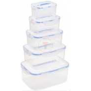 5 Piece Airtight Food Storage Containers Tins With Lids,Multi-Colours.
