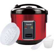Saachi Electric 2.8 L Rice Cooker With Steaming Feature - Red