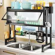 Over The Sink Dish Drying Rack Dish Drainer For Storage Kitchen Counter Organization Display - Black