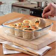 Borcam Square Bakeware Casserole Dish With Heat Resistant Oven Microwave Safety - Clear