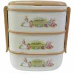 3 Layer Rabbit Lunch Box Container Tiffin - Cream