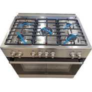 Kenwood Full Gas Cooker 90x60cm GCE90; 5-Gas Burners, Dual Rotisserie, Electric Oven & Grill, Auto Ignition, Flame Failure Protection Device – Stainless Steel Body Gas Cookers TilyExpress