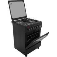 IQRA Cooker 60x60cm, IQ-FC6221-BLK 2-Gas + 2-Electric Cooker, Auto Ignition,  With Electric Oven, Grill & Rotisserie – Black Combo Cookers TilyExpress