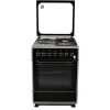 IQRA Cooker 60x60cm, IQ-FC6221-SS 2-Gas + 2-Electric Cooker, Auto Ignition, With Electric Oven, Grill & Rotisserie - Black