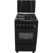 IQRA Cooker 50x60cm, IQ-C2022-BLK; 2-Gas + 2-Electric Cooker, Auto Ignition, With Electric Oven, Grill & Rotisserie - Black