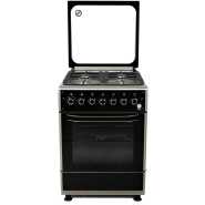 IQRA Full Gas Cooker 60x60cm, IQ-FC6001SS 4-Gas Burners Cooker, Auto Ignition, With Gas Oven, Grill & Rotisserie - Stainless Steel