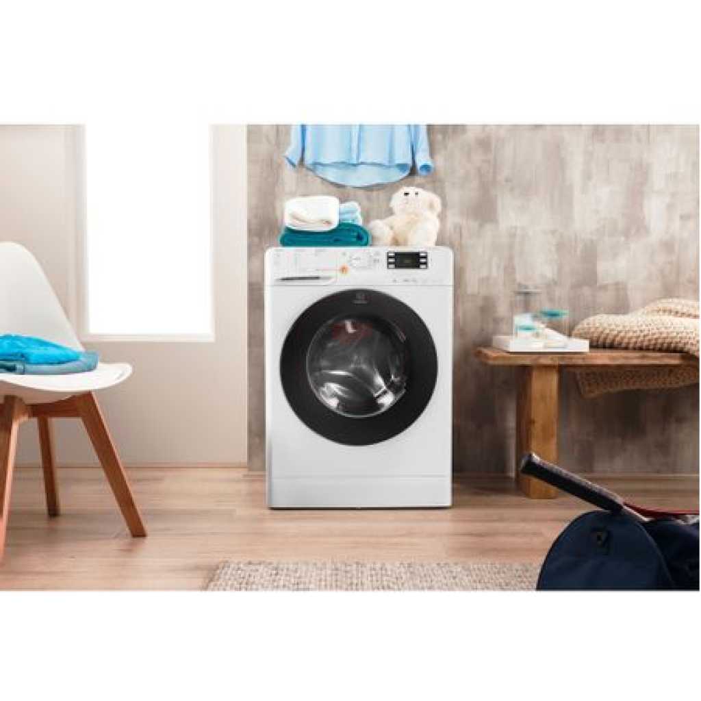 Indesit 9kg/6kg Wash & Dry Combination Washing Machine (9kg-Wash & 6kg-Dry) XWDE961480; 1400rpm, 14 Wash Programs, Quick Wash Button - Italy - Silver