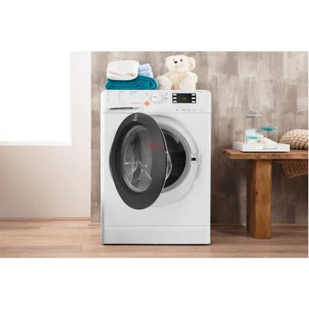 Indesit 9kg/6kg Wash & Dry Combination Washing Machine (9kg-Wash & 6kg-Dry) XWDE961480; 1400rpm, 14 Wash Programs, Quick Wash Button - Italy - Silver