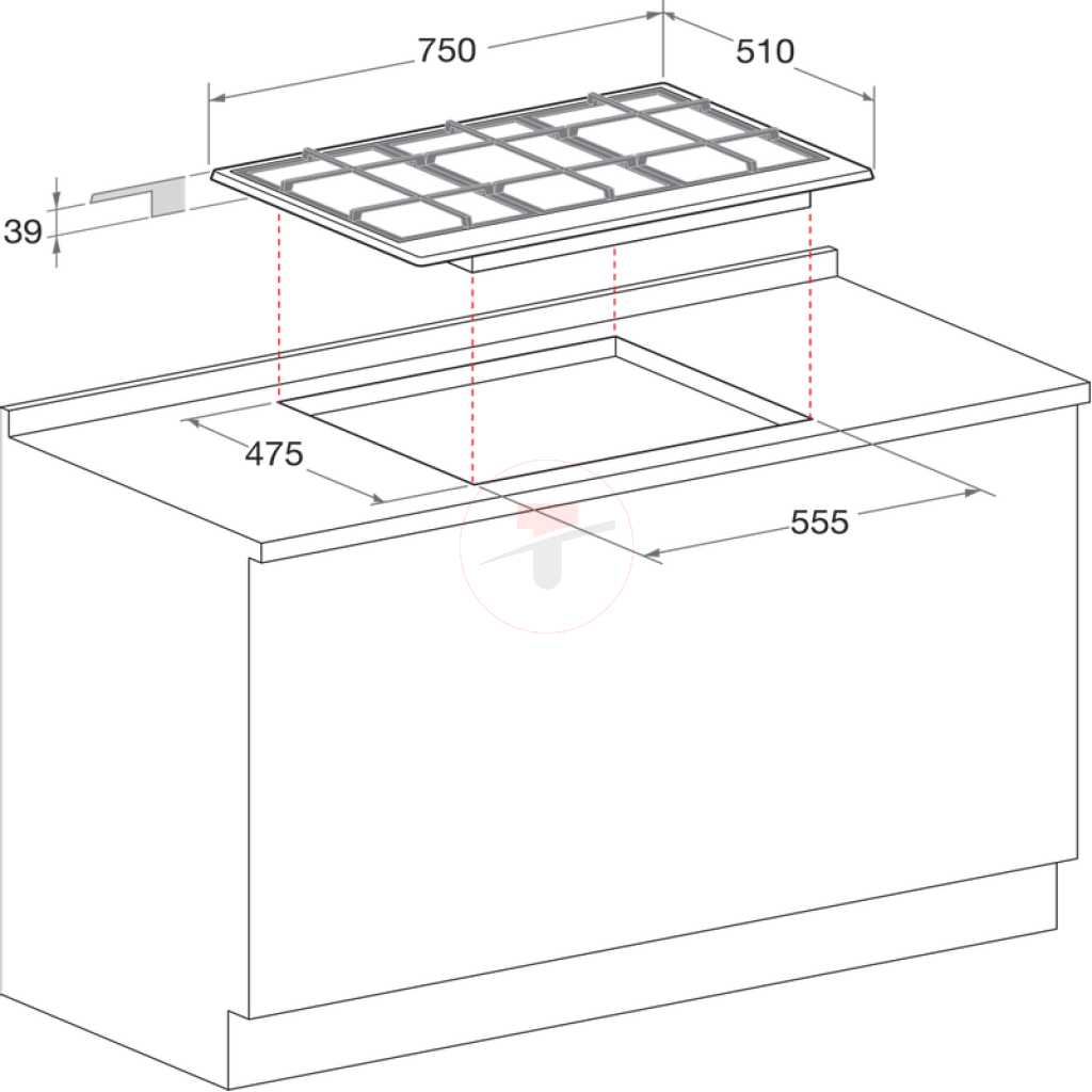 Ariston 75cm 5-Gas Burners Built-in Gas Hob PCN 751 T/IX/A; Auto Ignition, Safety Device For Flame Failure Protection, Cast Iron Pan Supports - Stainless Steel