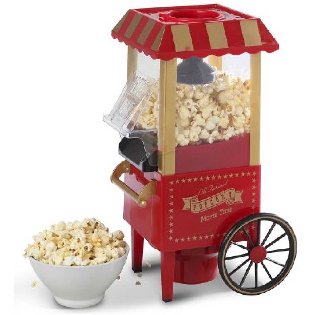 Popcorn Maker Machine With Wheels- Red