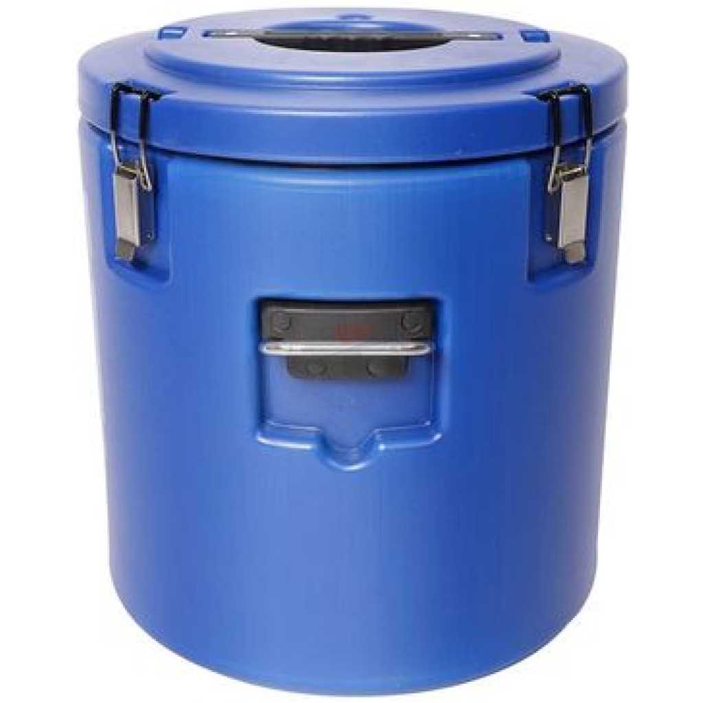 8L Commercial Insulated Rice Barrel Cold Beverage Carrier with One Botton Exhaust, Iced Container with Particle Surface, for Drink,Coffee, Milk & Ice, Panic, Home Party - Blue