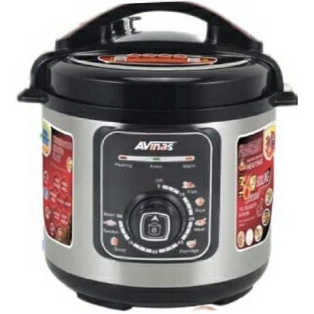 AVINAS 6L Intelligent Electric Rice Pressure Cooker Saucepan Steamer-Maroon