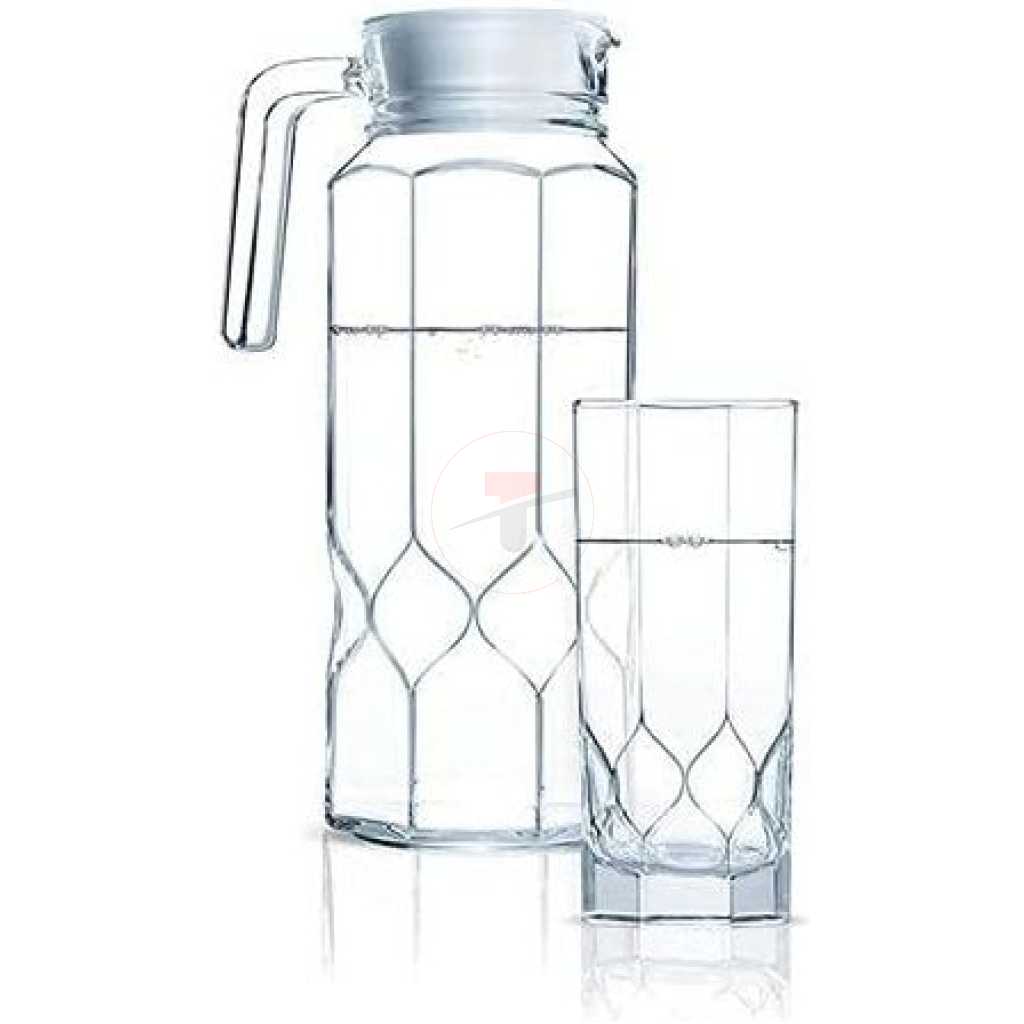 Luminarc 7 Piece Octime Diamond Water & Juice Drinkware Set- Clear.