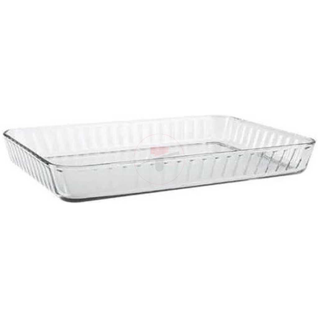 Borcam Rectangle Bakeware Casserole Dish With Heat Resistant Oven Microwave Safety - Clear