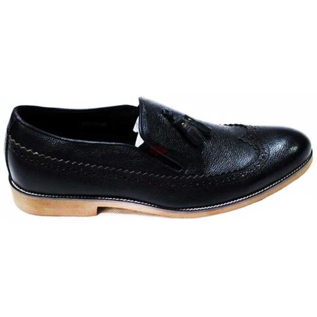 Men's Designer Faux Leather Gentle Shoes - Black