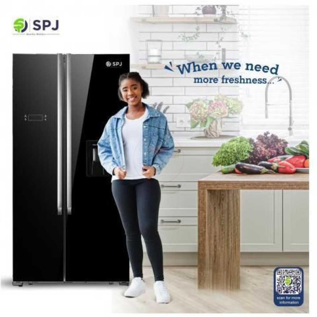 SPJ 699 Litres Side By Side Elegant French Door Refrigerator - Black