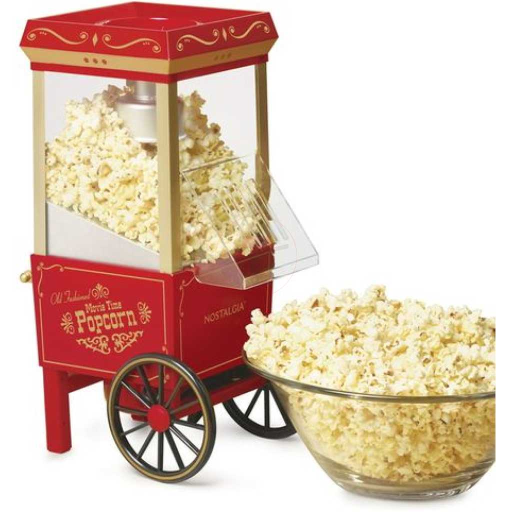 Popcorn Maker Machine With Wheels- Red