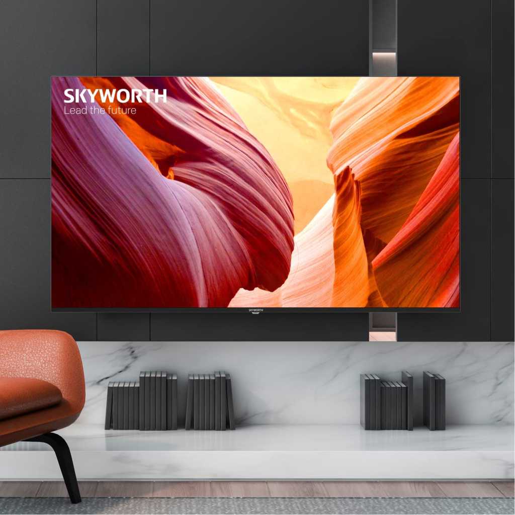 Skyworth 65-Inch TV 65SUC9300; UHD 4K Android Smart, Bluetooth, HDMI, USB, HDR10, Chromecast Built-in, VGA, WiFi, Game Mode, Google Assistant With Inbuilt Free To Air Decoder - Black