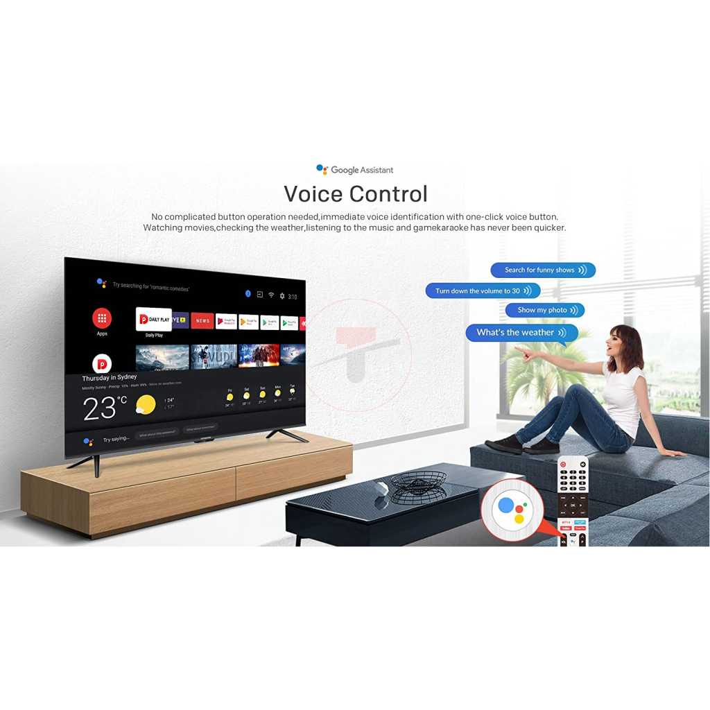 Skyworth 55-Inch TV 55SUC9300; 4K UHD Android Smart, Bluetooth, HDMI, USB, VGA, WiFi, LAN, Inbuilt Free To Air Decoder - Black