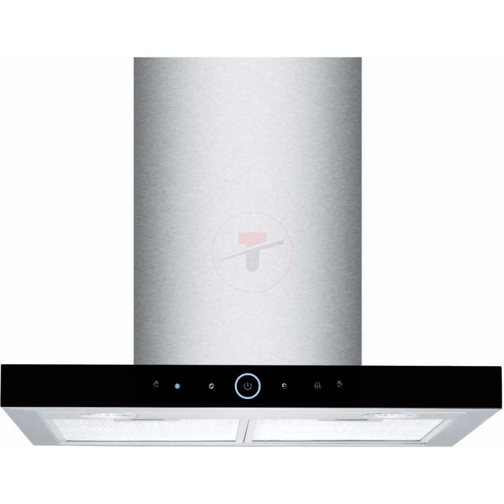 IQRA 60cm Chimney Cooker Hood IQ-KC600; Touch Panel | LED Lamp| 1.5m Pipe| Motion Sensor, Kitchen Extractor Fan - Silver