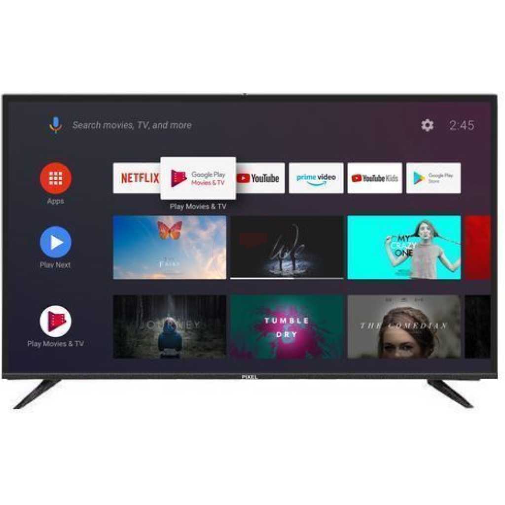Pixel 50-Inch Smart Frameless Digital Free To Air TV – Black TilyExpress Uganda