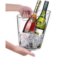 6.5L Acrylic Cooler Beer Wine Champagne Ice Bucket With Lid For Parties Bars Home- Clear