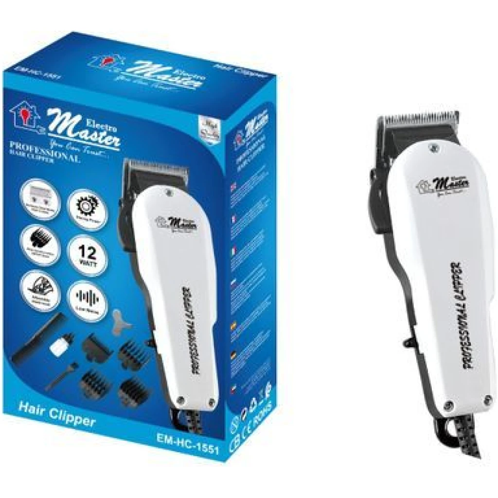 Electro Master EM-HC-1551 Hair Clipper - White,Black