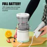 Portable Electric Citrus Juicer Rechargeable Hands-Free Orange Juicer Lemon Squeezer with USB and Cleaning Brush- Clear.