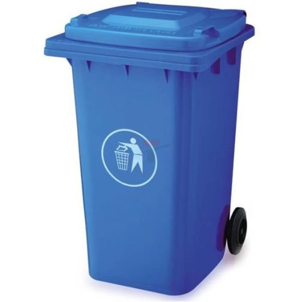 Outdoor 240L Plastic Waste Bin Dustbin - Heavy Duty Garbage Bin  Blue