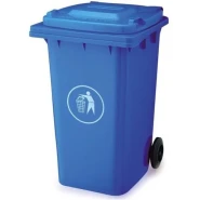 Outdoor 240L Plastic Waste Bin Dustbin - Heavy Duty Garbage Bin  Blue