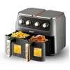 12 Litre Air Fryer Grill With 2 Independent Baskets- Silver