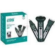 Winningstar 3 in 1 Rechargeable Detachable Magnetic T-Blade Hair Clipper Nose Trimmer With Guide Comb Small Brush Oil Bottle - Green