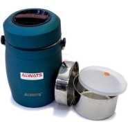 Always Vacuum Insulated Thermo Food Flask,Lunch Box, Warmer, 1.5Litre- Blue