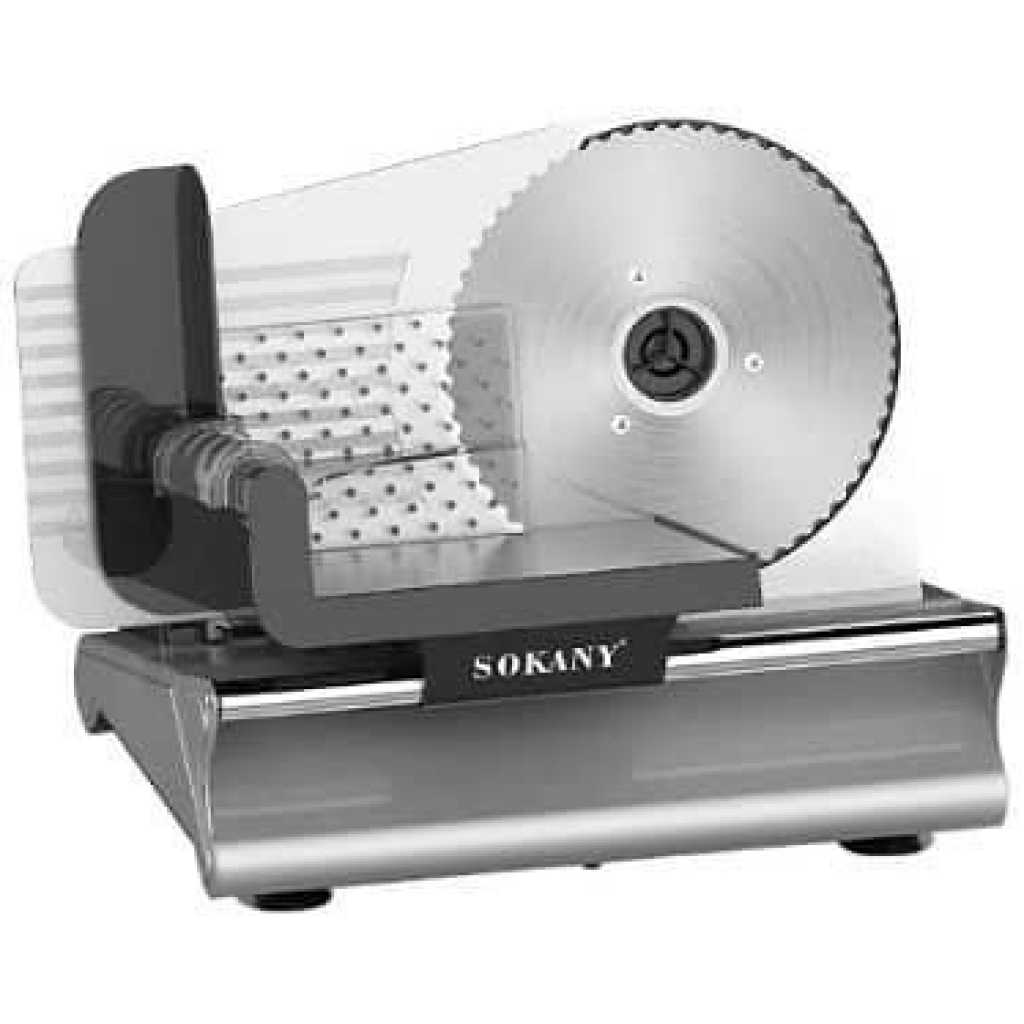 Sokany Electric Vegetable Food Slicer Machine Commercial Meat Slicer Cutting Machine- Silver