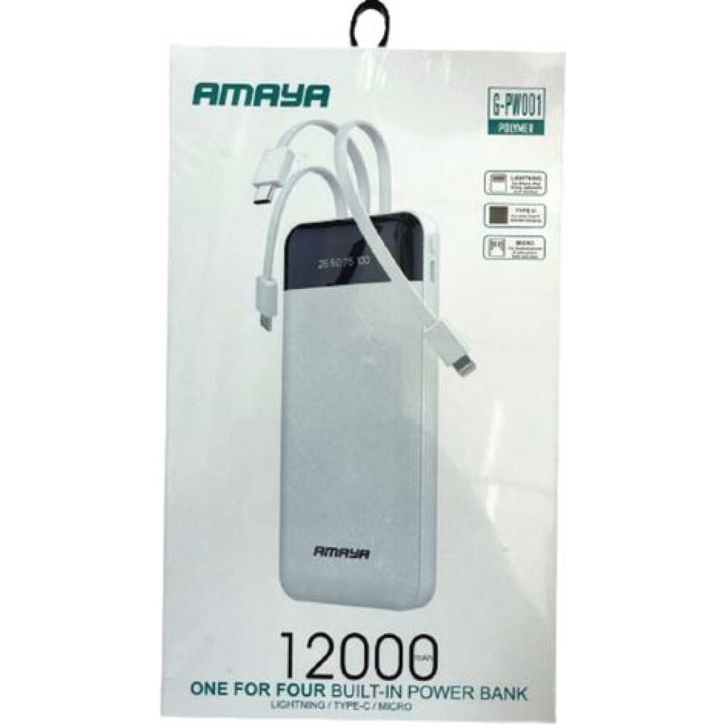 Amaya One For Four Built-In Power Bank 12000mAh - White