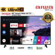 Aiwa 65-Inch UHD 4K Web OS Smart TV WS-658S, Frameless, Youtube, Netflix, Prime Video, USB, Bluetooth, HDMI, Inbuilt Free To Air Decoder - Black