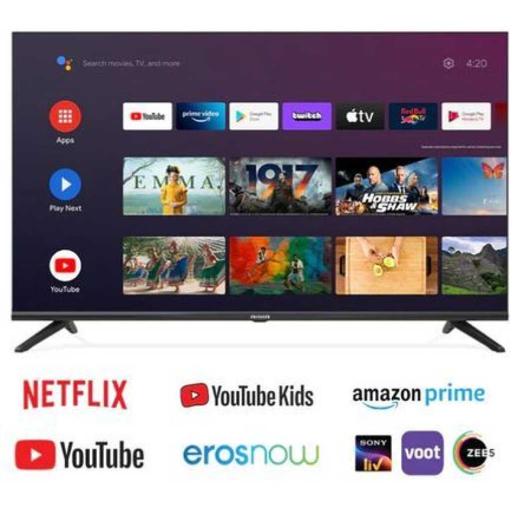 Aiwa 85-Inch UHD 4K Web OS Smart TV WS-858S, Frameless, Youtube, Netflix, Prime Video, USB, Bluetooth, HDMI, Inbuilt Free To Air Decoder - Black